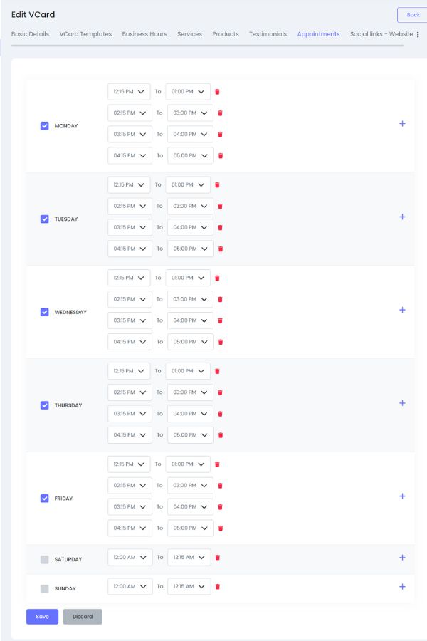 Appointments Setup