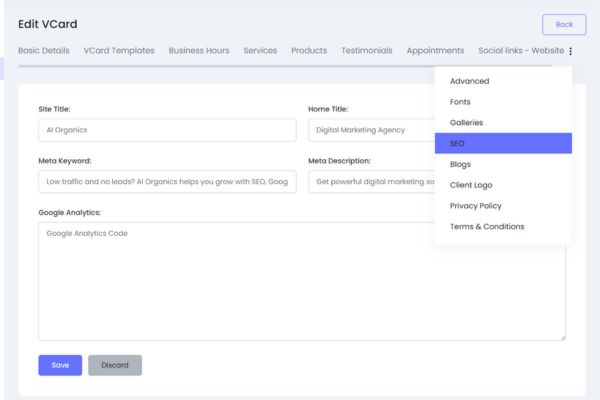 SEO Settings